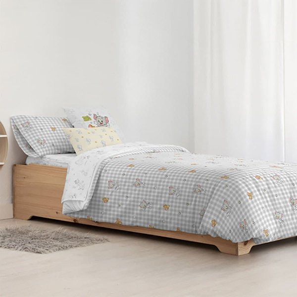Play Fabrics Påslakan Tom Jerry Vichy För Maxicuna 115x145 Cm