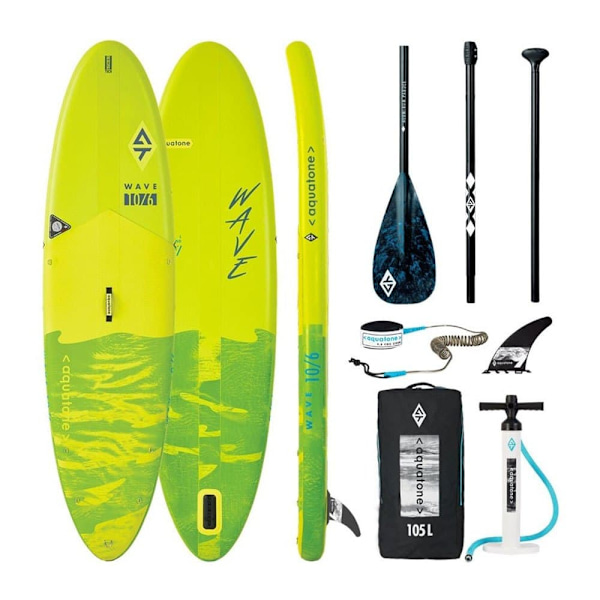 Aquatone Oppusteligt Paddle Surf Sæt Wave 10´6´´ Grøn 304.8 cm / 81 cm