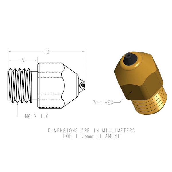 Diamondback Mk8 3d-printerdyse 0.4 Mm