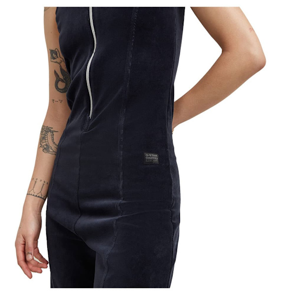 G-star Wide Leg Velvet Overall Blå L Kvinna
