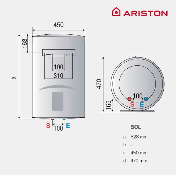 Ariston Pystysuora Sähkötermo Lydos R 50l 1500w Kirkas