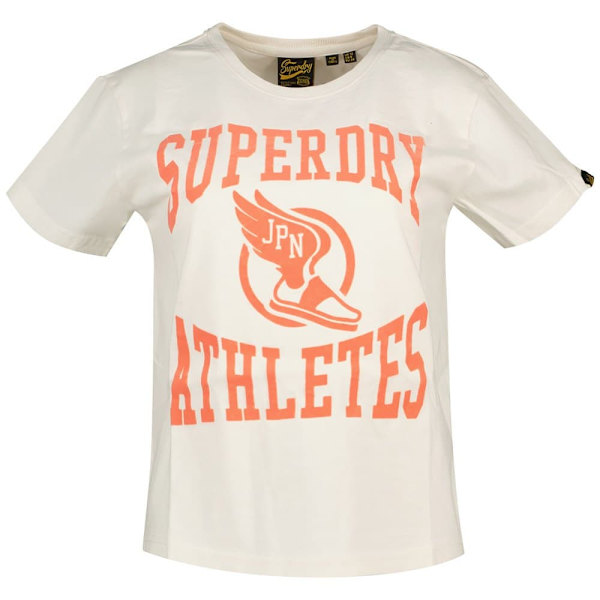 Superdry Varsity Flocked Fitted T-shirt Med Korta ärmar Vit M Kvinna