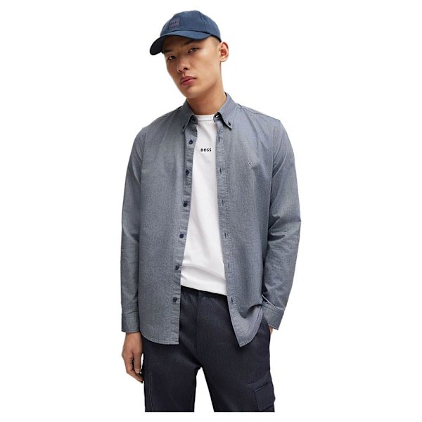 Boss Rickert M 10260292 Skjorte Med Lange ærmer Grå L Mand
