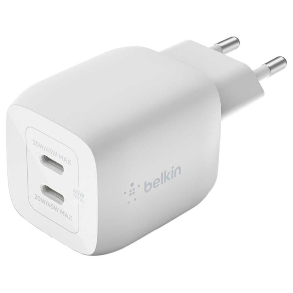 Belkin Usb-c Oplader Wch011vfwh 45w Transparent,Hvid Hvid