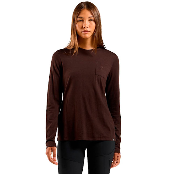 Odlo Merino 200 Pocket Långärmad Baslager Brun XL Kvinna
