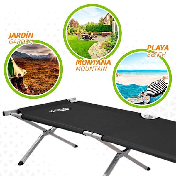 Aktive Campingseng 190x64 Cm Sort