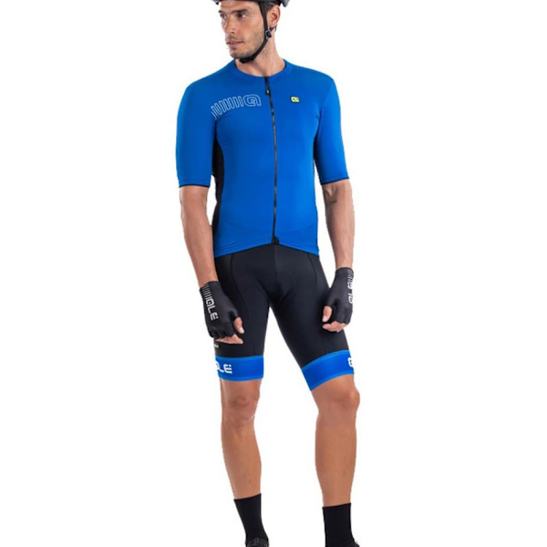 Ale Kortærmet Jersey Solid Color Block Blå M Mand