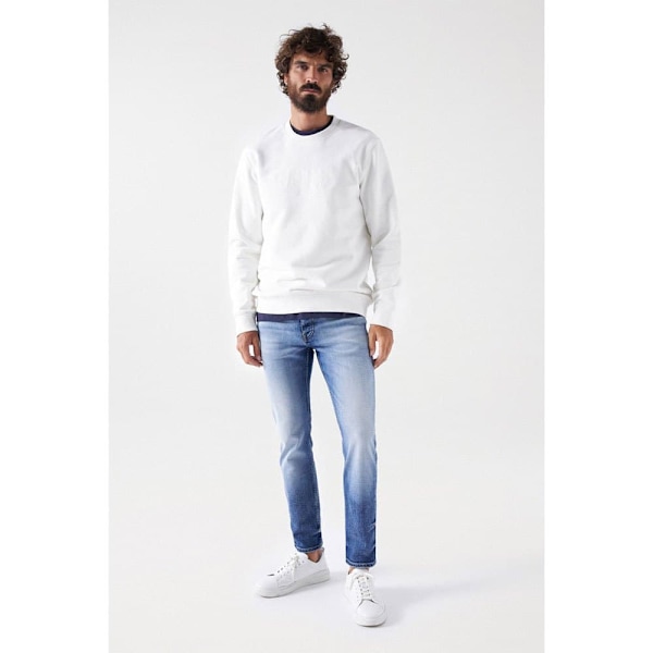Salsa Jeans Tröja French Terry With Peach Touc Vit L Man