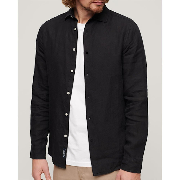 Superdry Långärmad Tröja Studios Casual Linen Svart L Man
