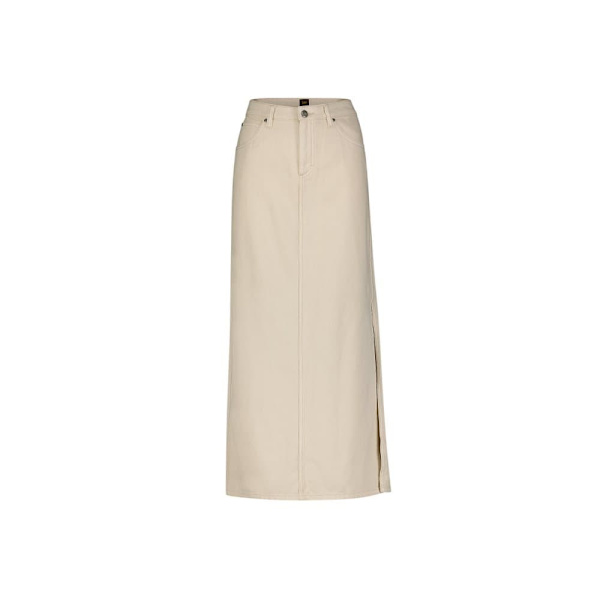 Lee Side Slit Midikjol Beige 29 Kvinna
