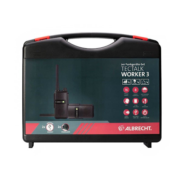 Albrecht Walkie-talkies Tectalk Worker 3 2 Enheder Sort