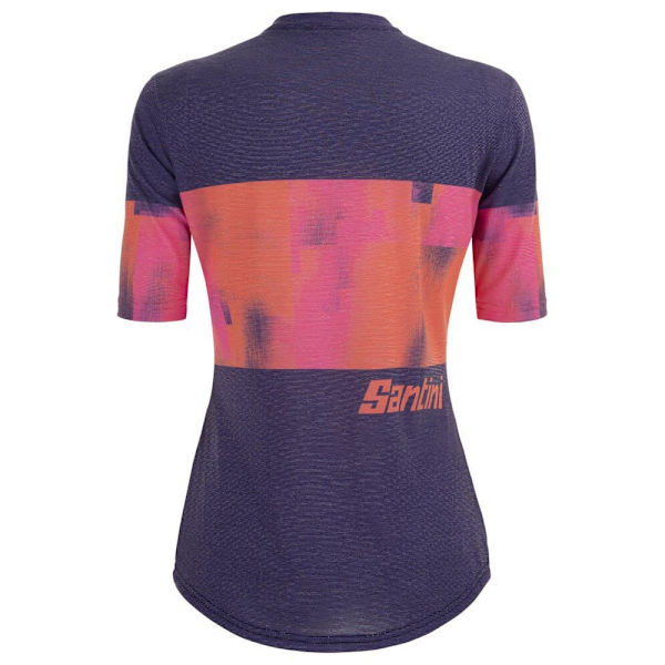 Santini Kortärmad T-shirt Forza Indoor Collection Blå,Rosa L Kvinna