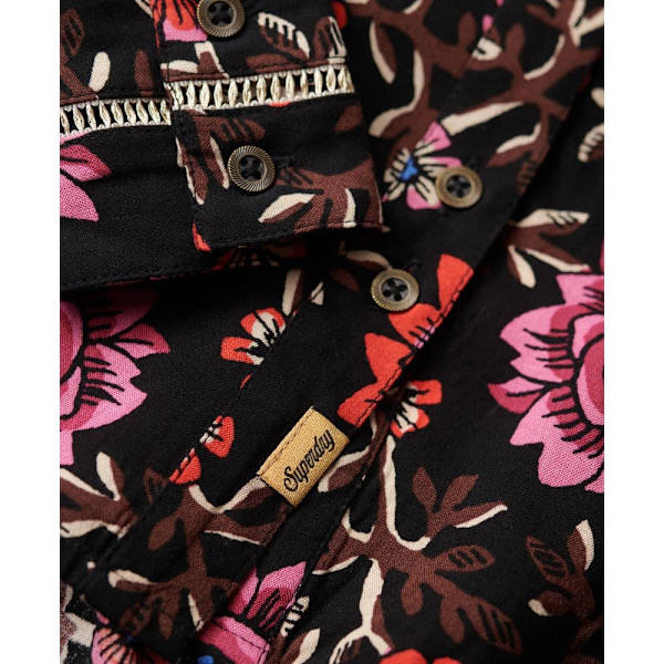 Superdry Långärmad Kort Klänning Printed V Tea Flerfärgad XL Kvinna