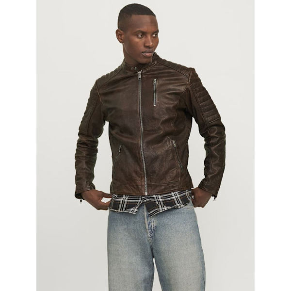 Jack & Jones Richard Læderjakke Brun L Mand