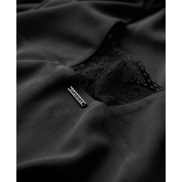 Superdry Lace Back ærmeløs Midikjole Sort XL Kvinde