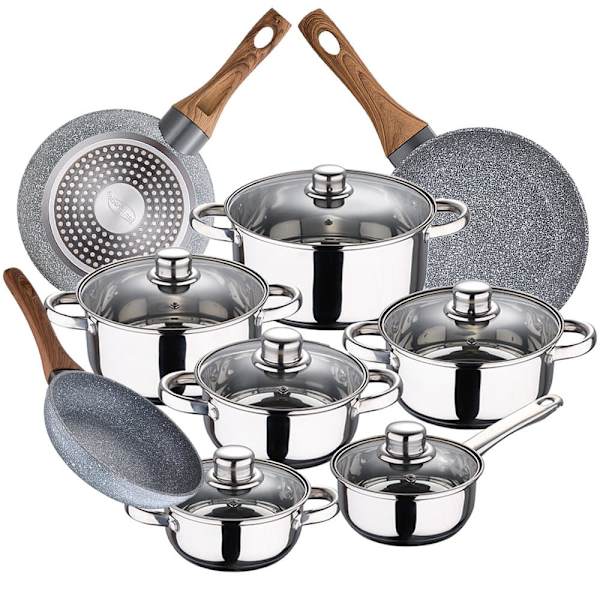 San Ignacio Köksredskap Set Cassel 22/26/28 Cm Pk3853 12 Bitar Med UppsÄttning Pannor Silver