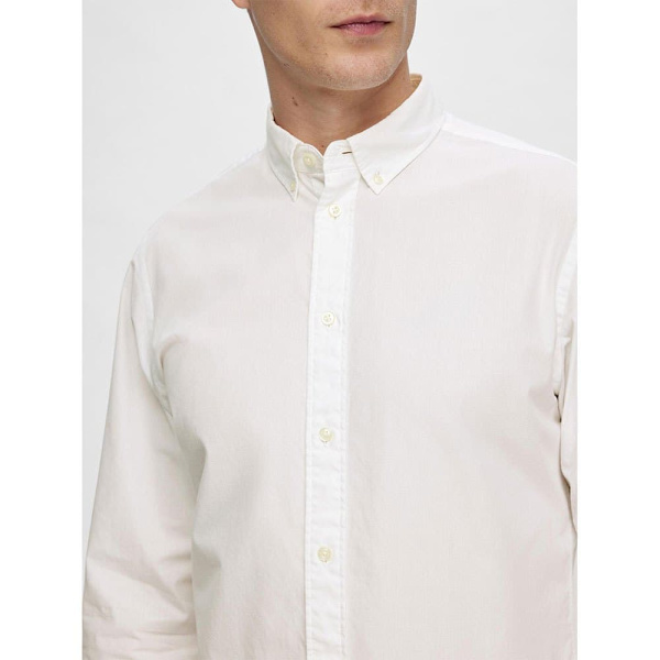Selected Lang ærmet Skjorte Slimrick-poplin Hvid XL Mand