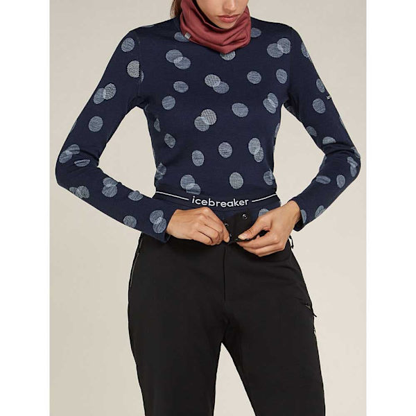 Icebreaker Merino 260 Vertex Falling Flakes Leggings Blå XL Kvinde