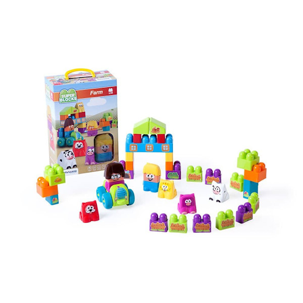 Miniland Super Blocks Farm 38 Enheter Flerfärgad