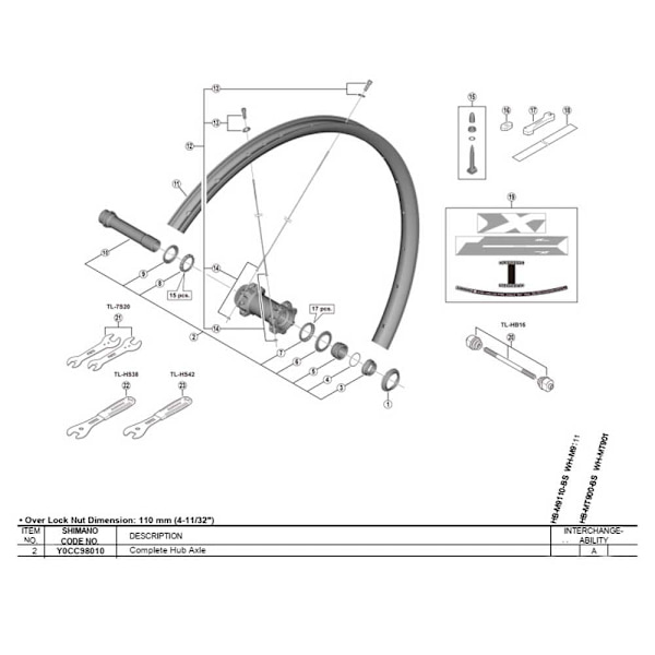 Shimano Front Axis M8000 Tubeless F15 29 Sort