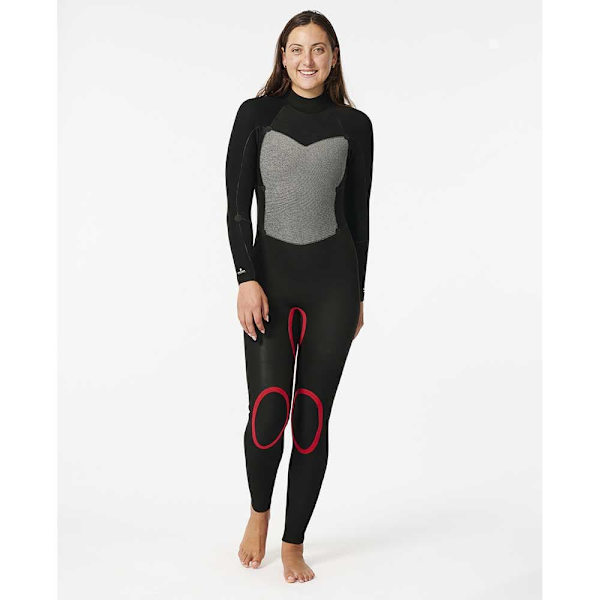 Rip Curl Langærmet Neoprendragt Med Lynlås Bagpå Omega 43gb Steamer Sort 8