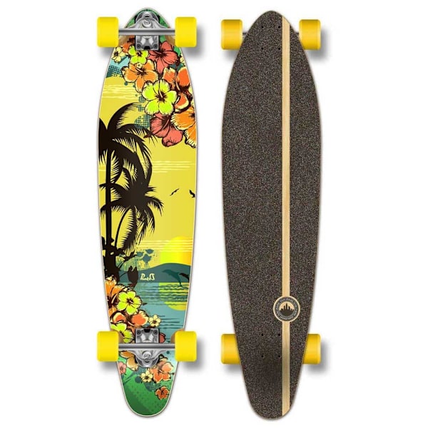 Yocaher Longboard Kicktail Tropical Day 40´´ Gul 10 Inches