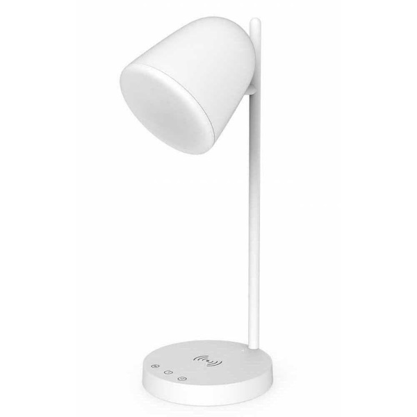 Muvit Io Ljuslägen Led-lampa Med Trådlös Laddare Easy Setup Wi-fi 3 Silver