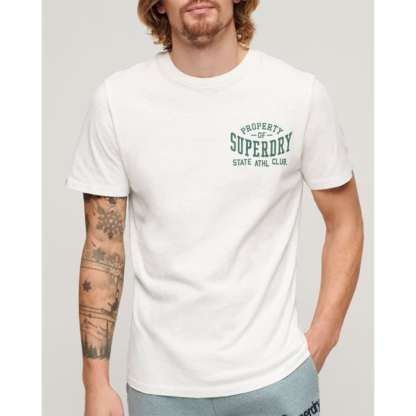 Superdry Athletic College Graphic T-shirt Med Korta ärmar Vit 3XL Man