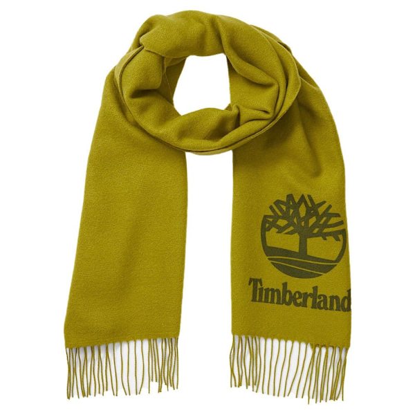 Timberland Yarn Dye Printed Logo Halstørklæde Grøn  Mand