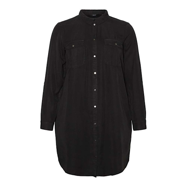 Vero Moda Curve Sila Mix Kjole Med Lange ærmer Sort 44 Kvinde