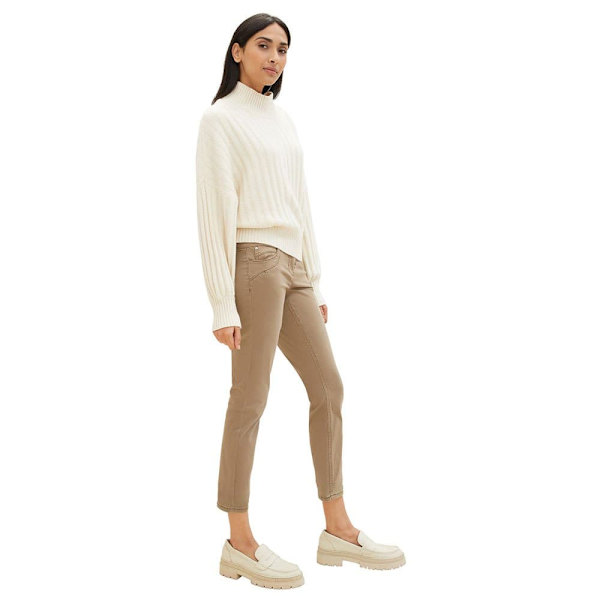 Tom Tailor Tapered Relaxed Byxor Beige 34 / 28 Kvinna