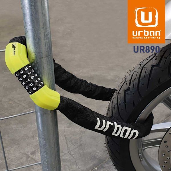 Urban Security Kombinationskædelås Ur890 Gul 100 cm