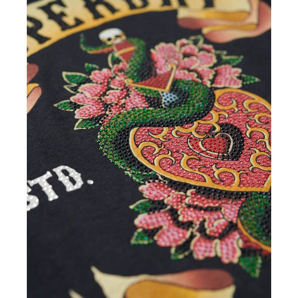 Superdry Tattoo Rhinestone Tank ærmeløs T-shirt Flerfarvet L Kvinde