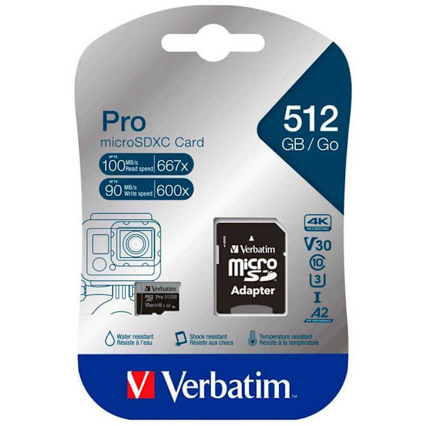 Verbatim Minneskort Microsdxc Pro 512gb