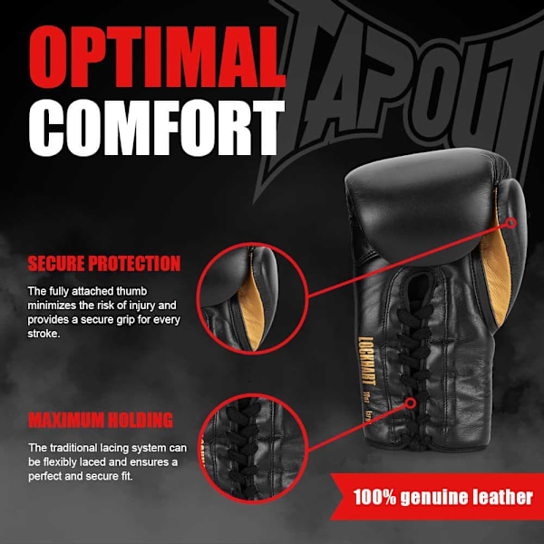 Tapout Boksehandsker I Læder Lockhart Sort 10 oz R