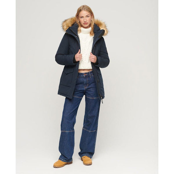 Superdry Parkas Everest Faux Fur Blå XS Kvinna