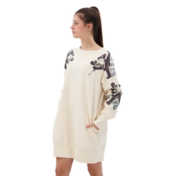 G-star Långärmad Kort Klänning Loose Graphic Beige S Kvinna