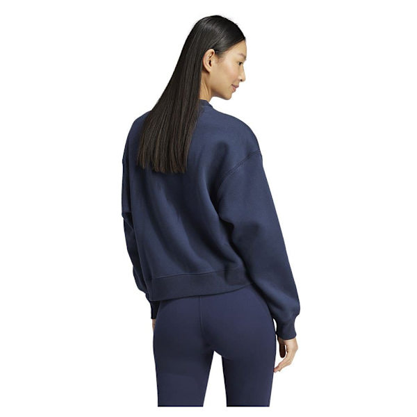 Adidas Signature Graphic Print Fleece Loose Sweatshirt Blå S Kvinde