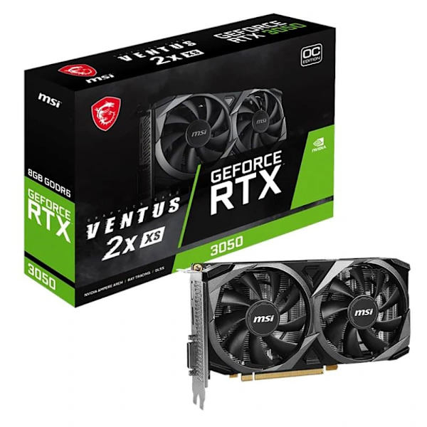 Msi Grafikkort Rtx 3050 Ventus 2x Xs Oc 8gb Gddr6 Transparent Sort