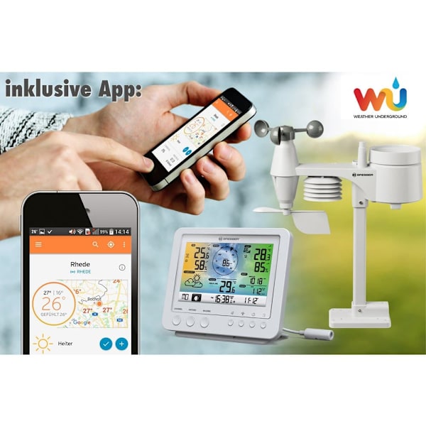 Bresser Farvevejrcenter Wifi 5i1 Profi Sensor Sort