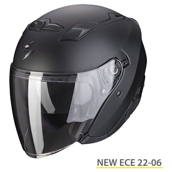 Scorpion Åben Ansigtshjelm Exo-230 Solid Sort M