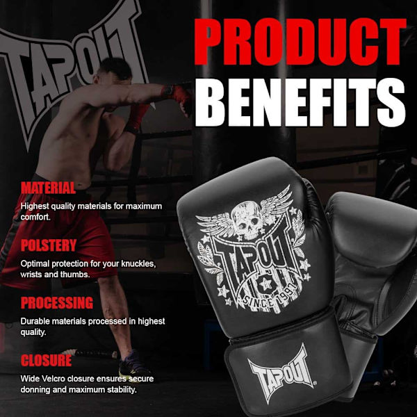 Tapout Boxningshandskar I Konstläder Bixby Svart 12 oz