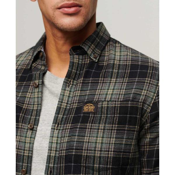 Superdry Lang ærmet Skjorte Cotton Lumberjack Grøn M Mand