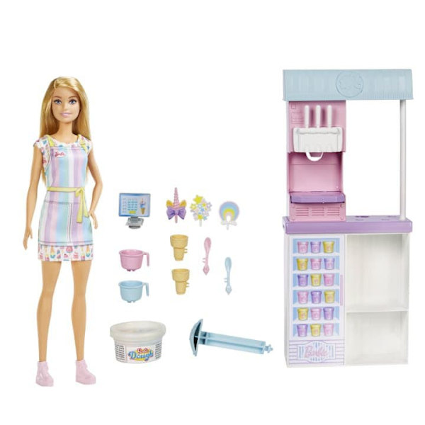 Barbie Jäätelökauppa Leikkisetti Ja Tarvikkeet Nukke Monivärinen 4 Years