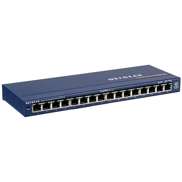 Netgear 16 Port Gigabit Switch Blå Grå