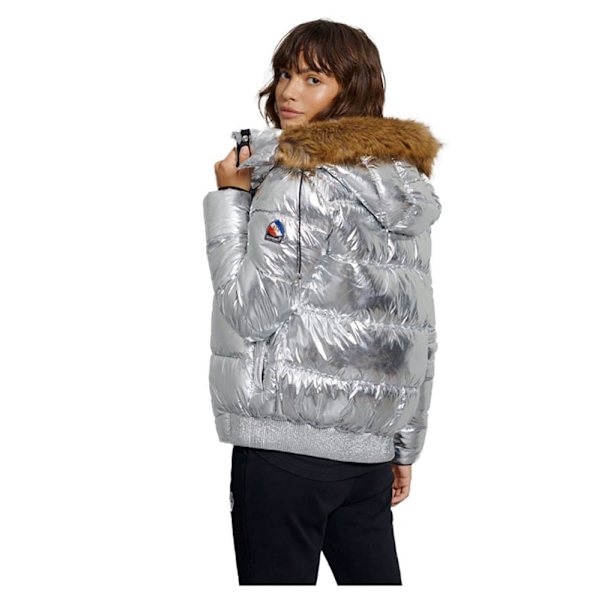 Superdry Jacka Metallic Toya Bomber Silver XS Kvinna