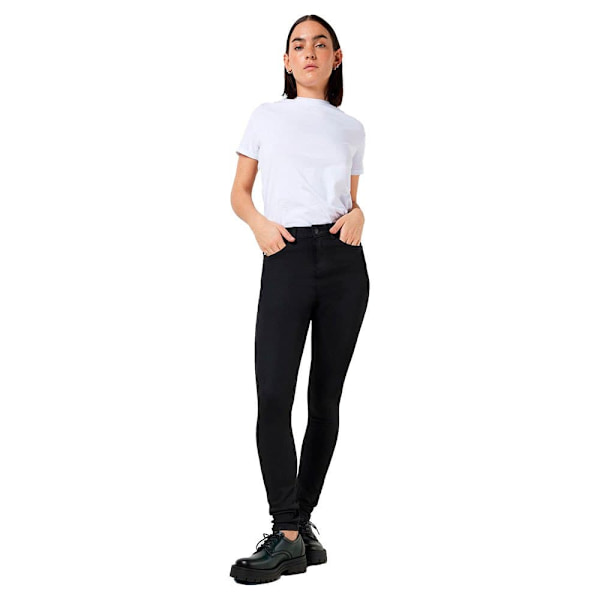 Noisy May Jeans Med Høj Talje Callie Power Sahpe Stretch Fit Blvi308bl Sort 32 / 32 Kvinde
