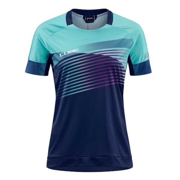Cube Lyhythihainen Enduropaita Teamline Sininen 2XL Nainen