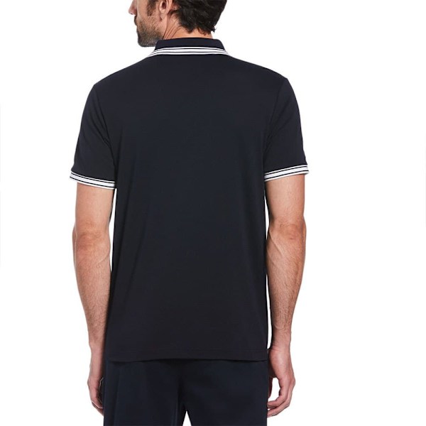 Original Penguin Int Tipped Jacquard Front Kortärmad Polotröja Blå L Man