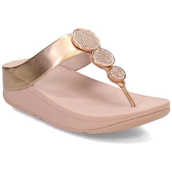 Fitflop Slides Halo Bead-circle Metallic Toe-post Rosa EU 40 Kvinna